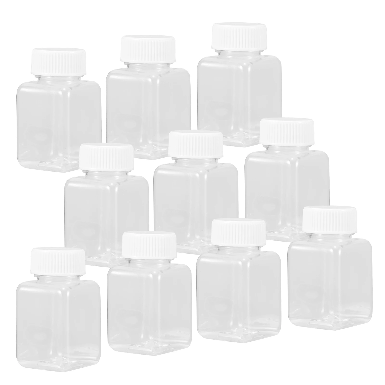 10 garrafas de subpacote de plástico dos pces recarga de armazenamento reutilizável pequena arma de brinquedo vazia de viagem