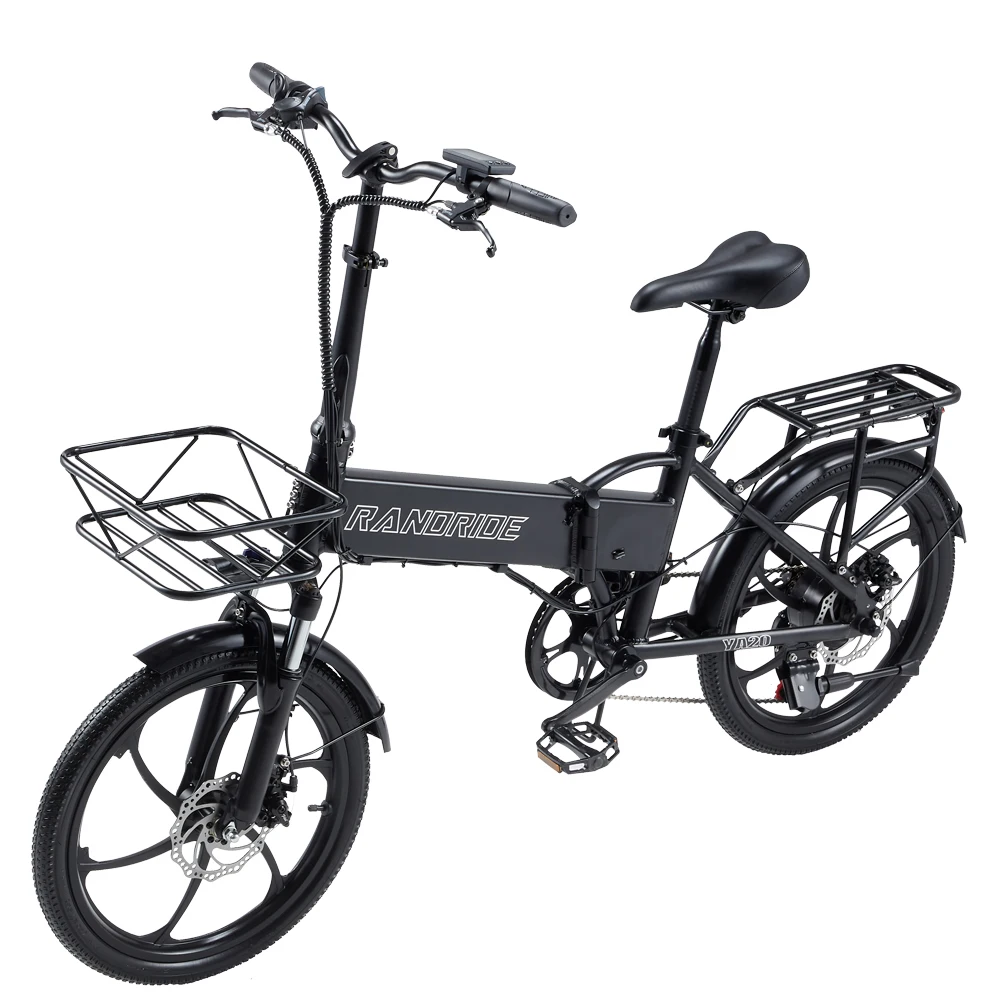 Electric Bike RANDRIDE YA20 500W Motor 48V 12.8Ah Lithium battery 20*1.95inch tire Max Speed 40KM/h Electric Bicycle City E bike