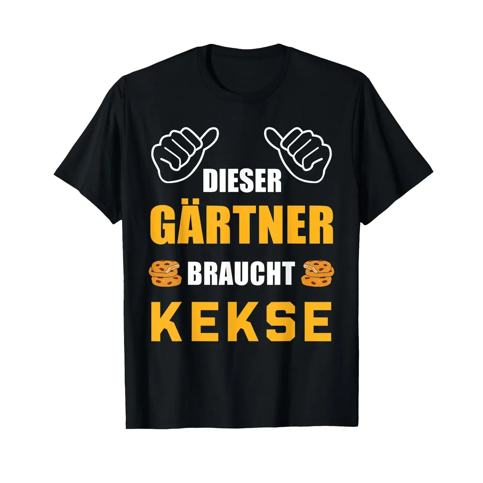 Men's T shirt with German text Dieser Gärtner Braucht Kekse Language black vintage Washed graphic Unisex Casual Stretched homme