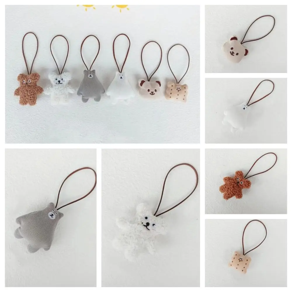 Kawaii Cookie Bear Bag Pendant Bag Match Accessories Cloth Cue Backpack Decoration Stuffed Bag Charms Animal Lanyard Gift