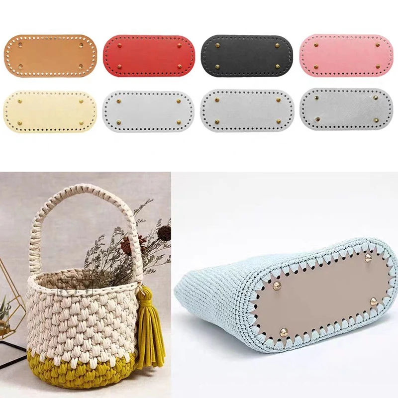 

Bag Base Crochet Pu Bottom Plate Handmade Woven Bag Bottom Hardware Accessories Pu Leather Diy Bottom Bag Base Bracket18 * 8
