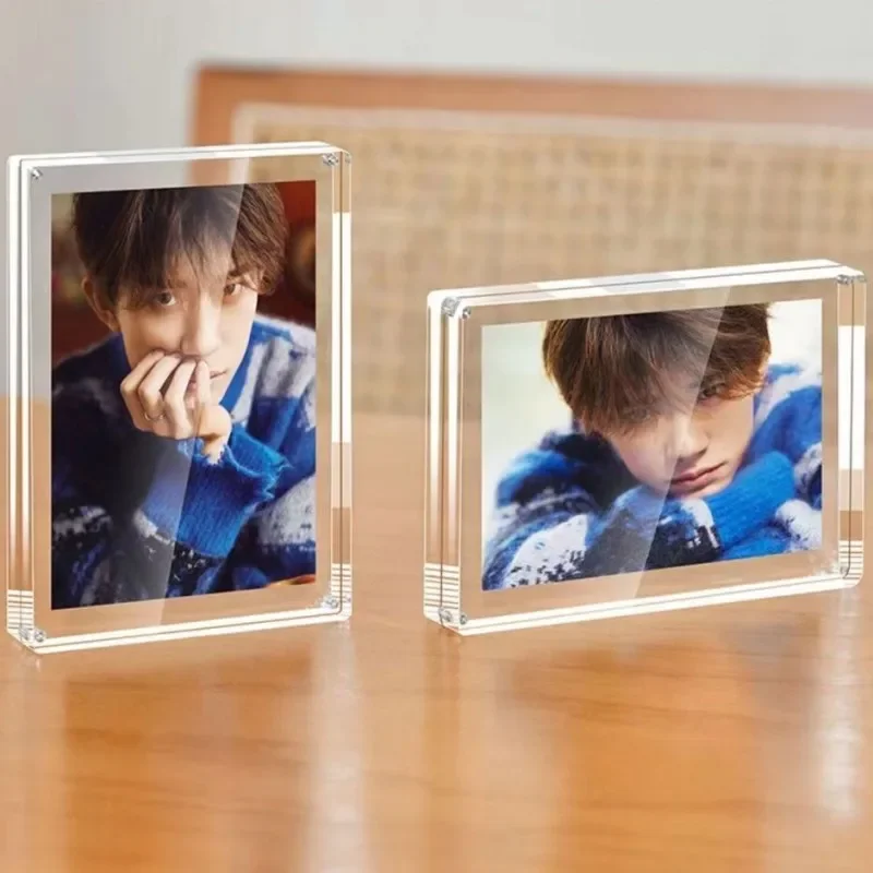 Marco de fotos acrílico Kpop Idol Photocard, soporte de exhibición de fotos transparente, Mini libro de colección de tarjetas, decoración de escritorio