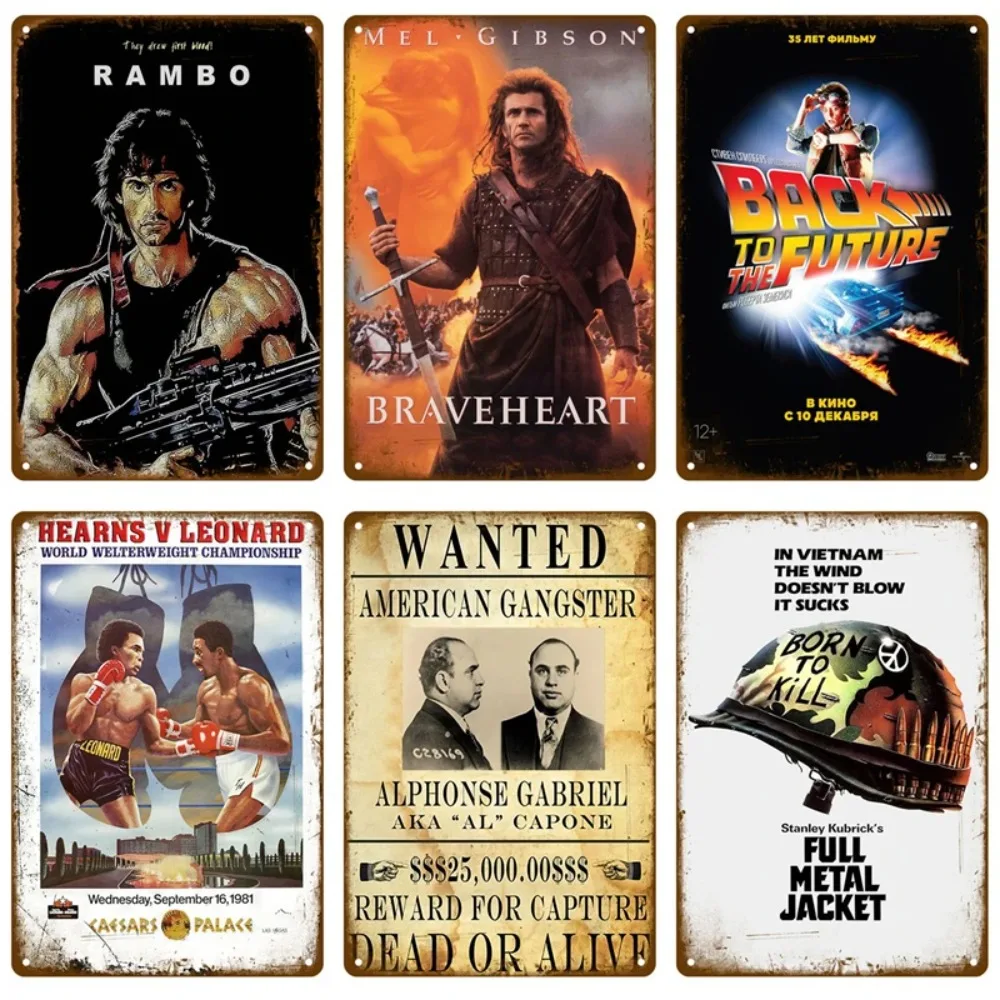 Vintage Bar Kino Metallschild – Film Retro Poster Board dekorative Plakette, langlebige moderne Wandkunst für Zuhause