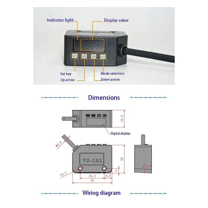 DT!~D1499 HOT-Color Code Photoelectric Switch Color Sensor Smart Label Color Separation Positioning Sensor Smart Color Mark Sens