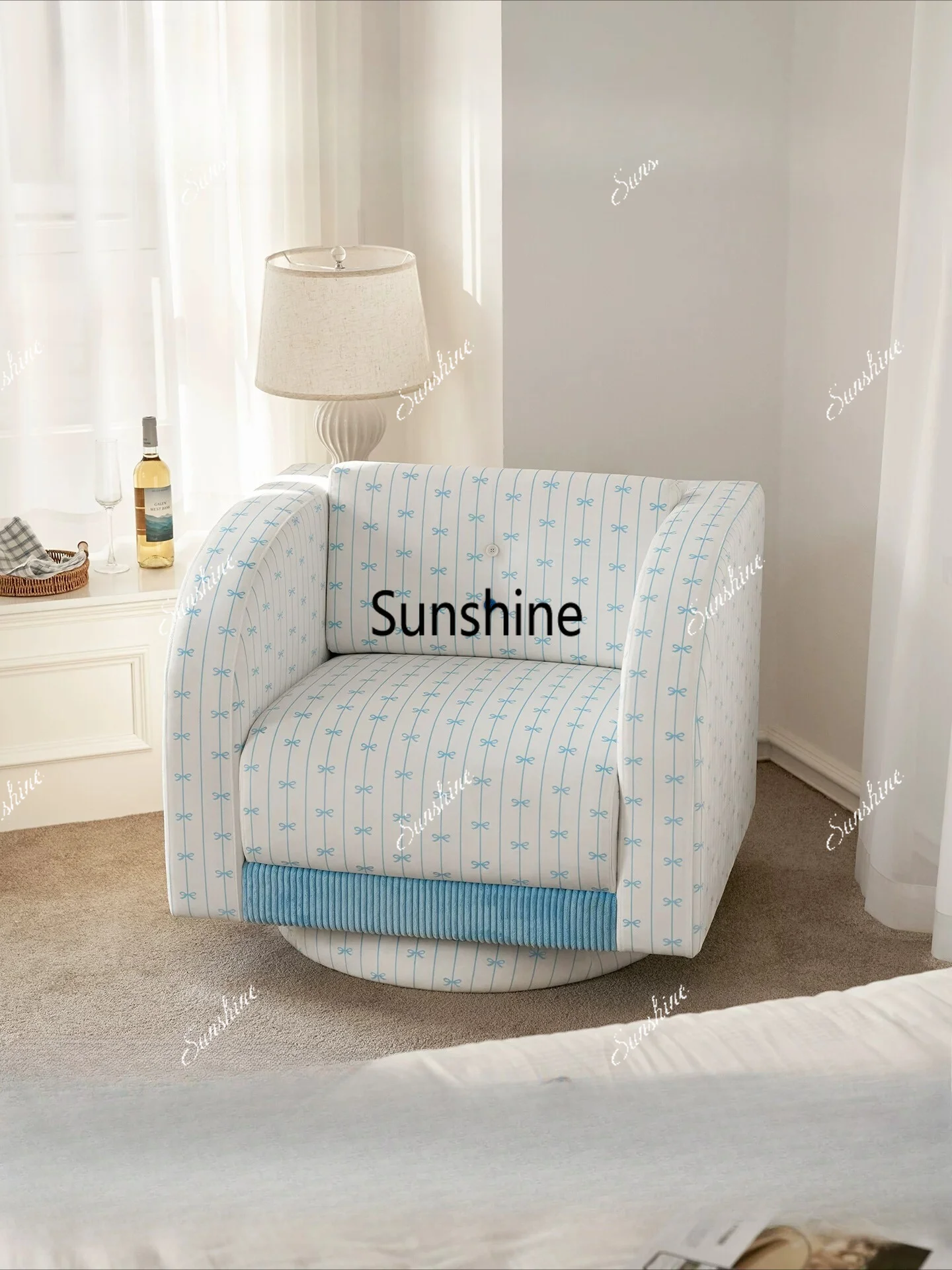 360° rotating lazy sofa balcony fabric single chair