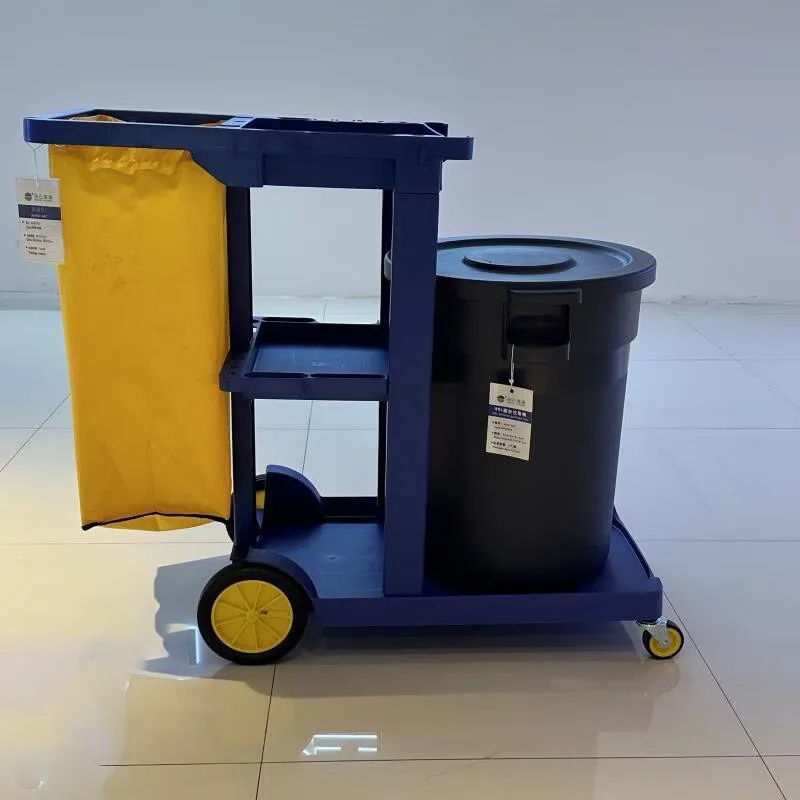 Foldable Plastic Housekeeping Cleaning Cart 202609816 Commercial Service Trolley Wholesale Cleaning Storage Equipment