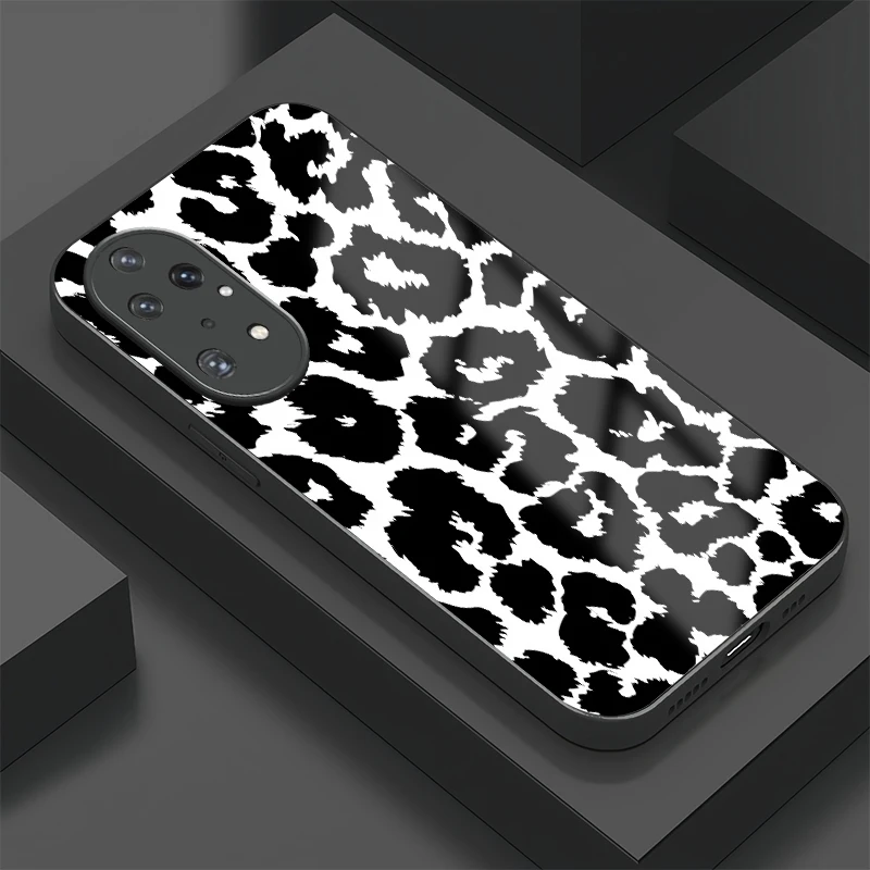 

Чехол для телефона Mate 50 Pro с леопардовым узором для Huawei P50 Pro P40 P30 Lite P20, противоударный чехол-бампер из закаленного стекла с защитой от падения