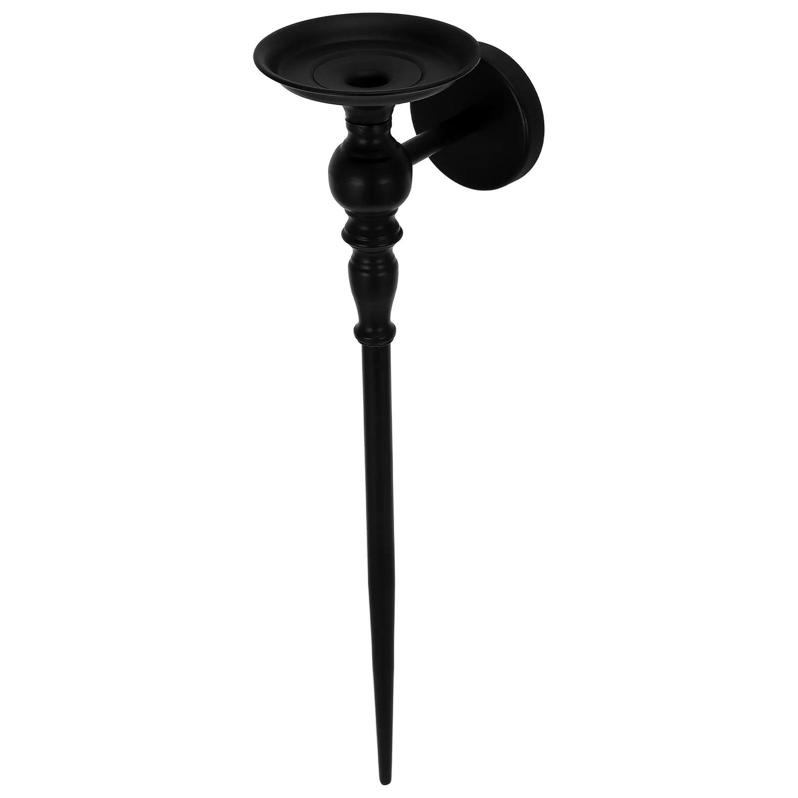 

1pcs Wall Holder Retro Iron Sconces Black Mounted Taper Candlestick Home Decor Bedroom Living Room Study Office