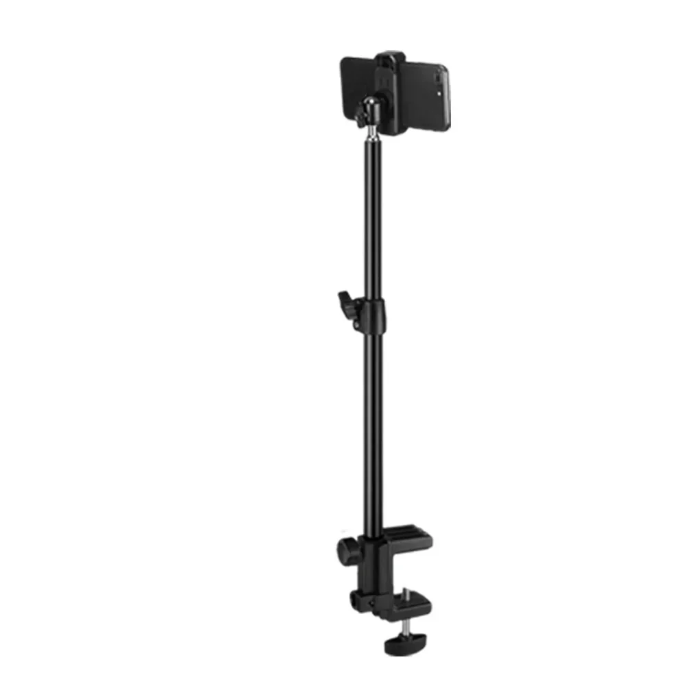 Adjustable Desk Mount Camera Stand With Ball Head 32-52cm Retractable Aluminum Alloy Clamp For DSLR Ring Light Live Streaming