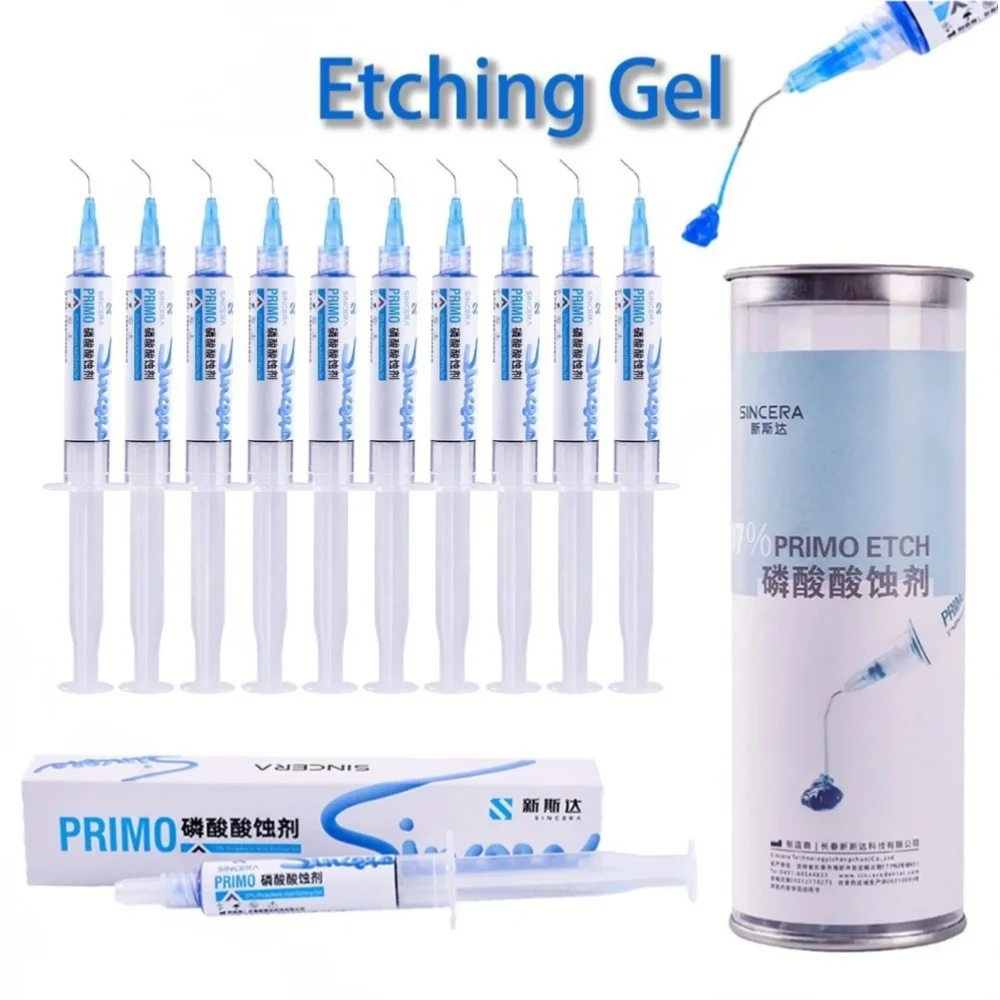 

37% Phosphoric Acid Etch Gel 5ml/Box, Dental Etching Agent for Enamel Bonding, Includes 5pcs Disposable Tips & Syringe