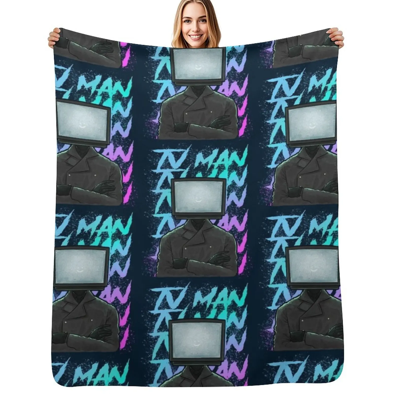 

TV MAN SKIBIDI TOILET Throw Blanket Men's Soft Warm Throw Blanket for Couch