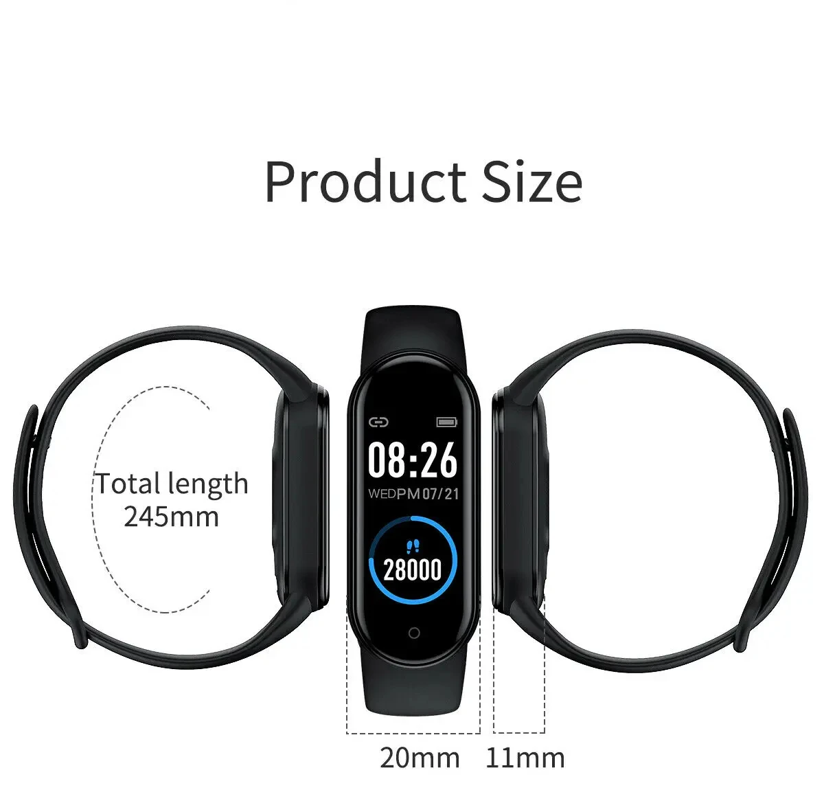 Silicone Substituição Pulseira para Xiaomi Mi Band, Strap Sport, Pulseira, Smartwatch Acessórios, 7, 6, 5, 4, 3, 3Pcs