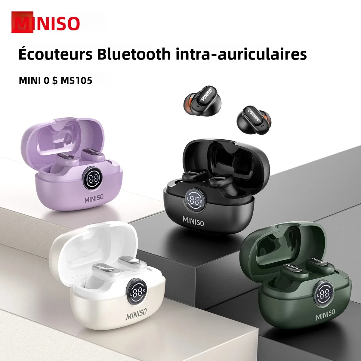 MINISO MS105 casque sans fil Bluetooth AI traducteur écouteurs Nosie réduction micro TWS écouteurs intra-auriculaires doux