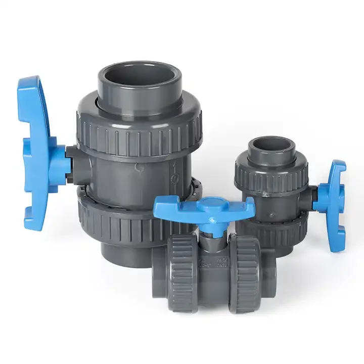 World Popular High Quality Hot Sale Pvc Pipe Fittings Water Supply Chemical Industrial Pvc Double Union Ball Valve