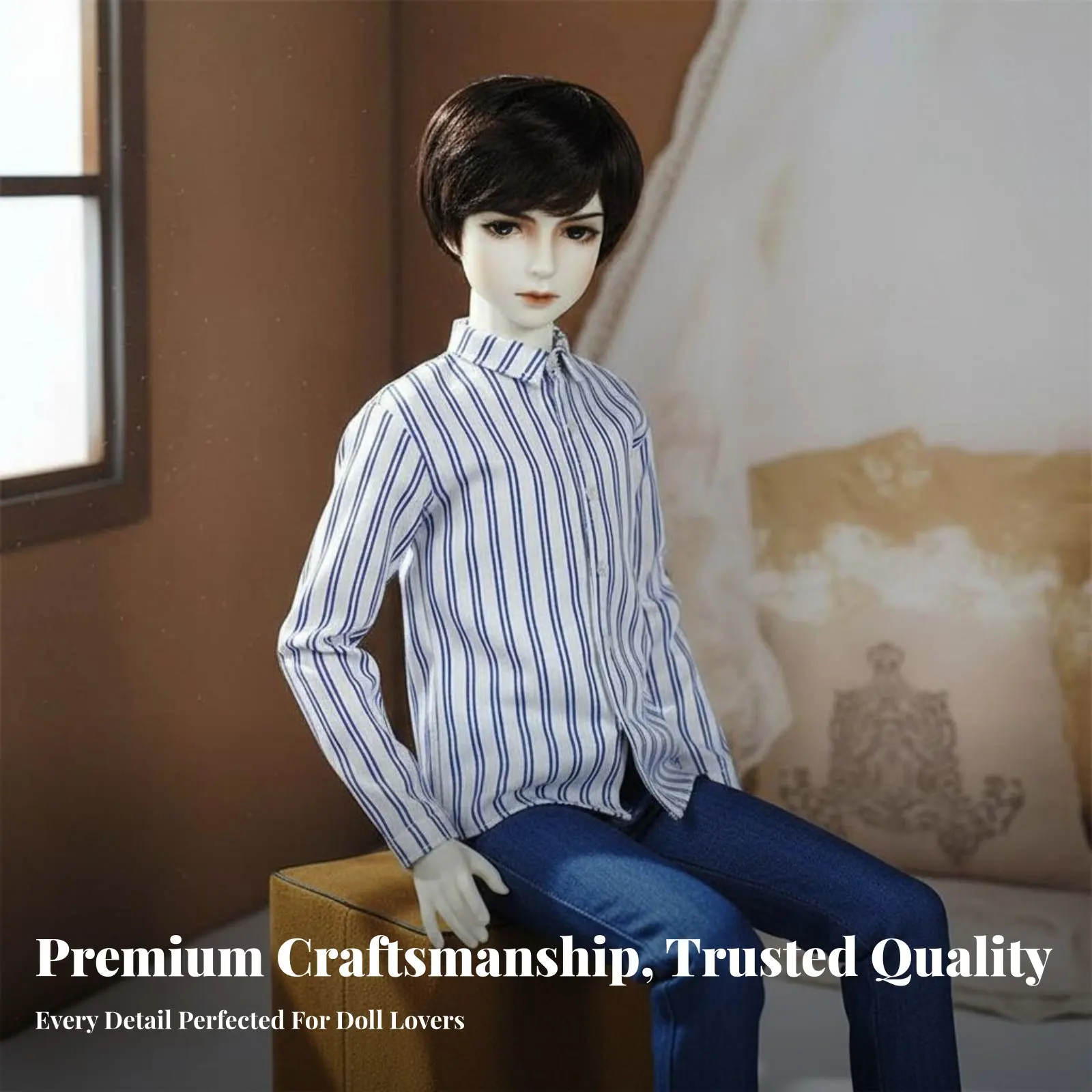 

60cm Male Doll Outfit Handmade 1/3 Scales BJD Clothes Detailed Craftsmanship 1/3 BJD Doll Clothes for Collection Display
