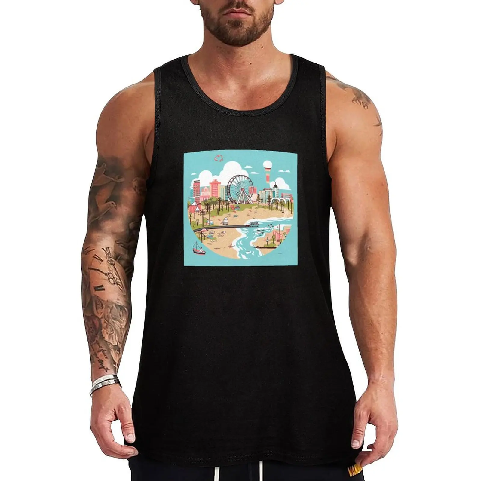 Virginia Beach cute style Tank Top mens clothing cotton t-shirts man vest for men Men's sleeveless