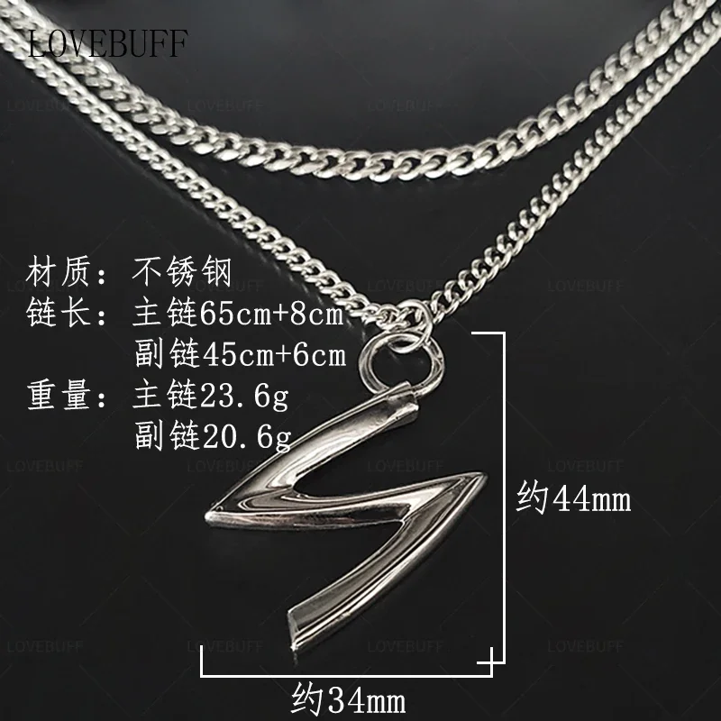 Anime Love and Deepspace Sylus Cosplay Golden Stack Collarbone Necklace Pendant Cartoon Accessories Decorate Birthday Xmas Gift