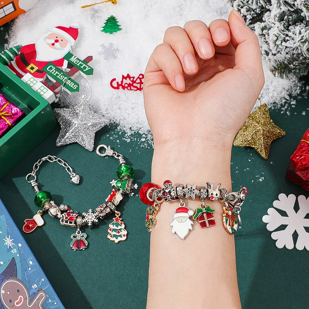 عيد الميلاد ماجيك تقويم القدوم سوار 24 يوم العد التنازلي صندوق أعمى سحر مفاجأة يومية DIY ملحق هدية للأطفال والمراهقين