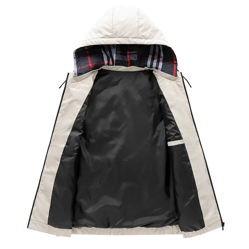 Fashion Simple Loose Men Jacket Hoodies Detachable Oversize Warm Windproof Causal Thermal Sleeveless Zipper Duck Down Vest Coats