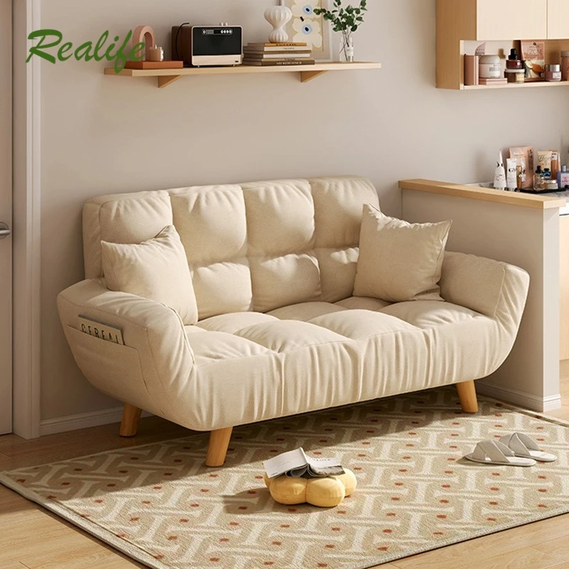 

Realife Small Sofa Lazy Sofa Small Unit Single Person Can Lie Down Or Sleep Home Living Room Bedroom Double Tatami Lounge Chair