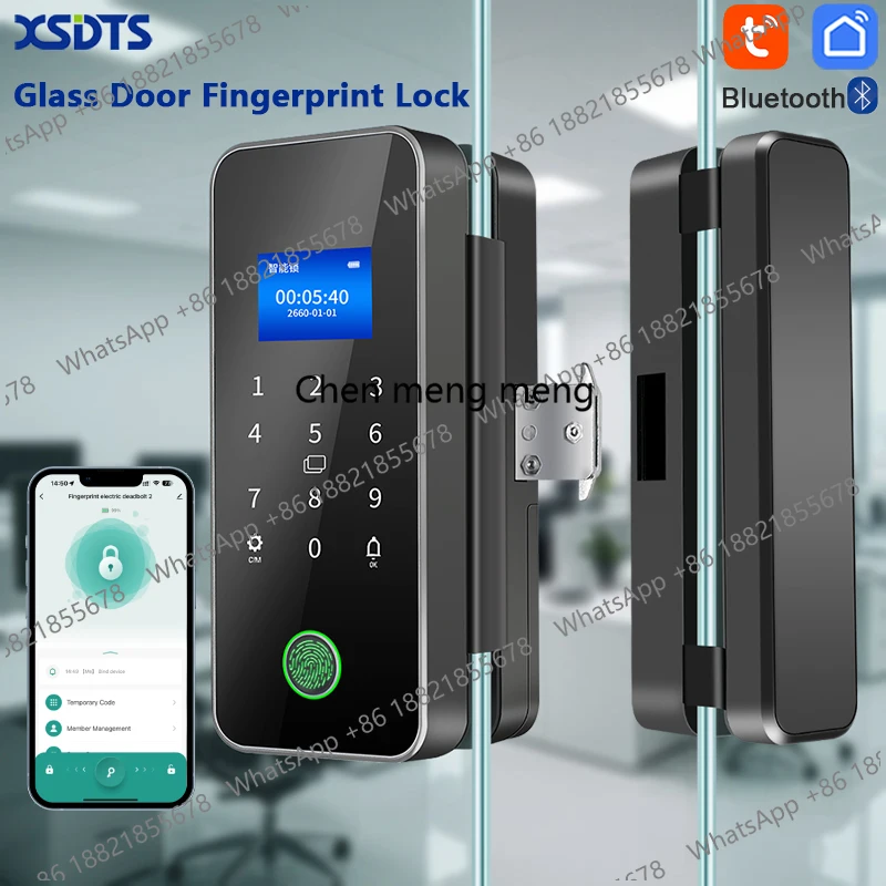 

Glass Door Smart Lock Tuya Bluetooth Biometric Fingerprint Password Card Electronic Digital Lock office business departments