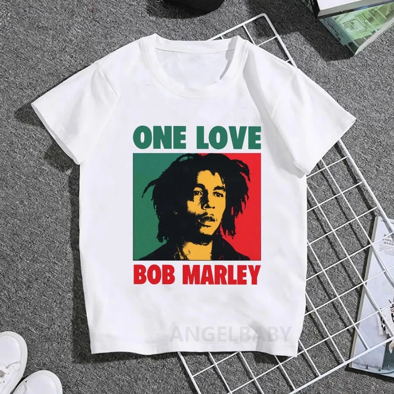 

Jamaica Singer Bob Marley Reggae Rastafari Print Kids T shirt Girls Summer Tops Baby Boys Clothes Children Short Sleeve T-shirts