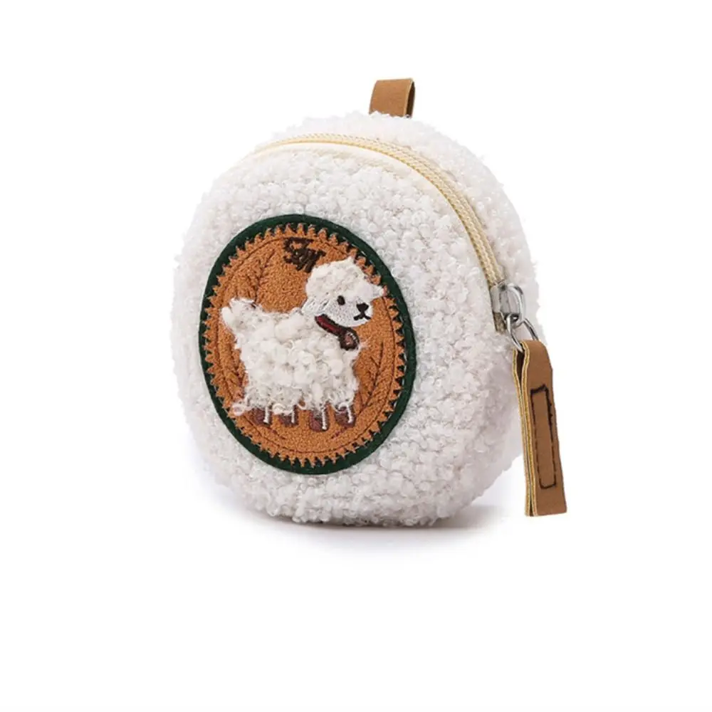 Pendant Plush Coin Purse Keychain Lamb Wool Fleece Mini Storage Bag Jewelry Packing Bag Bear Earphone Bag Female/Girls