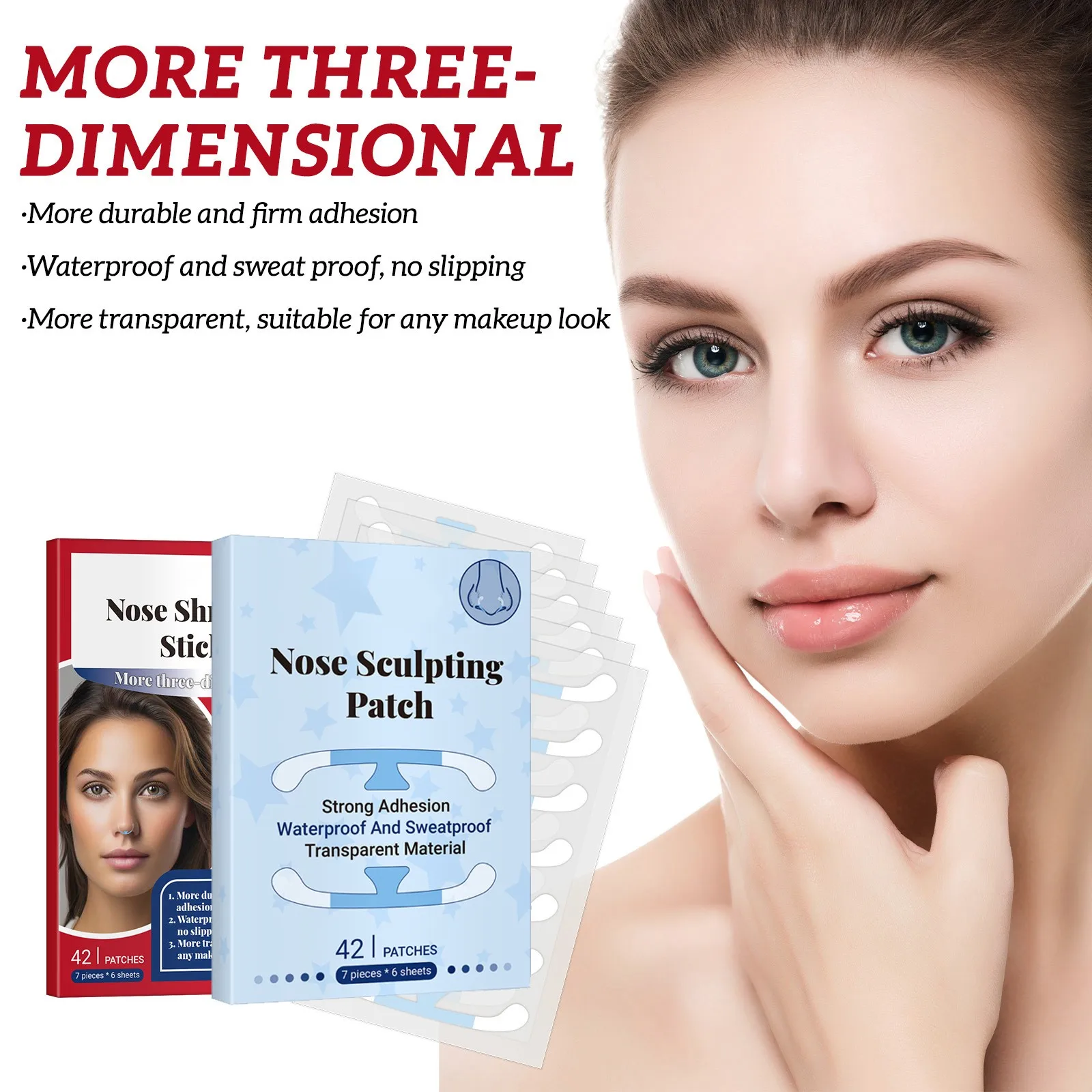 

Beautiful Nose Sculpting Patch 42pcs Waterproof, Sweat-proof with Strong Adhesion for Effortless Nose Shaping and Contouring