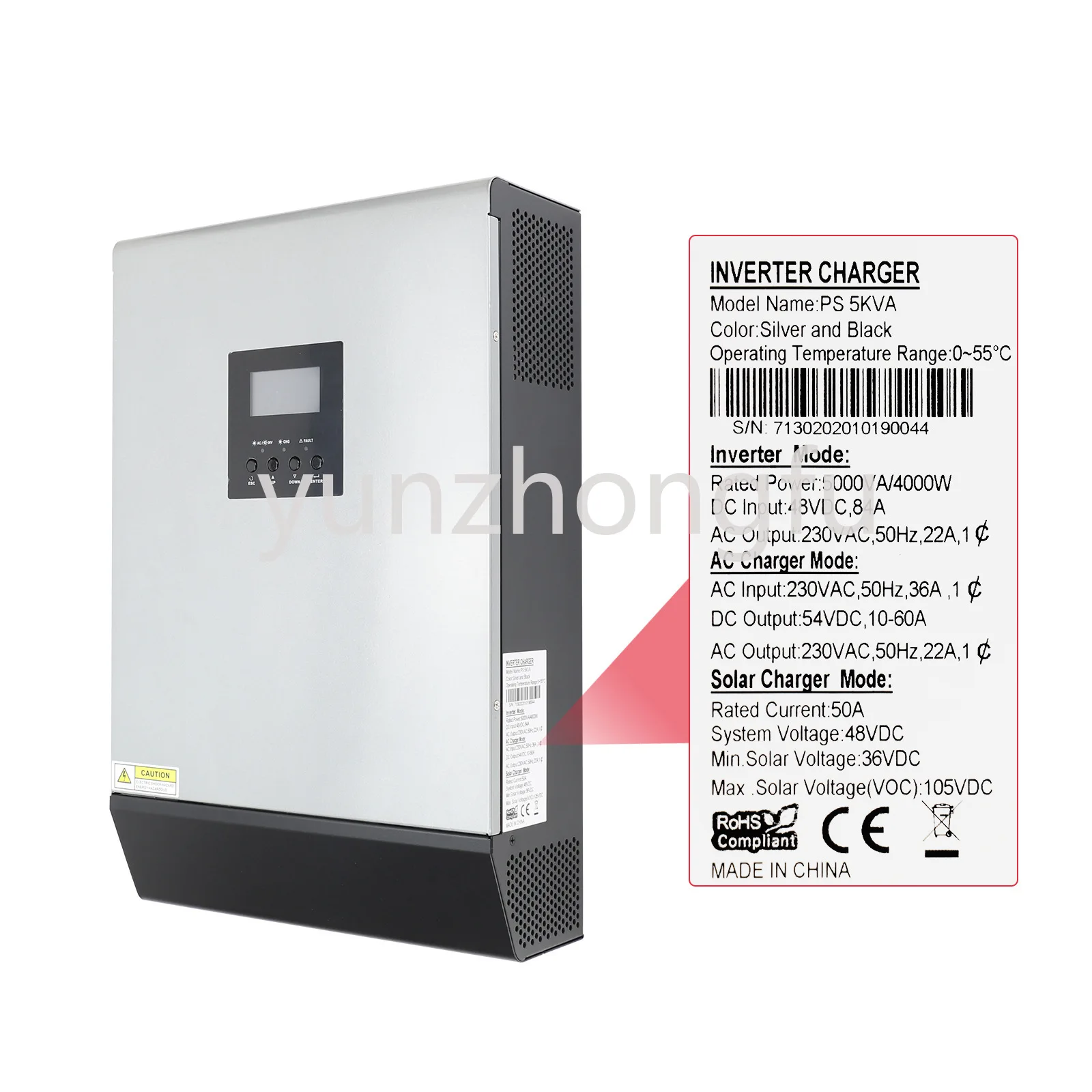 High Frequency 5kVA Solar Inverter 50A Solar Charging Controller Hybrid Inverter