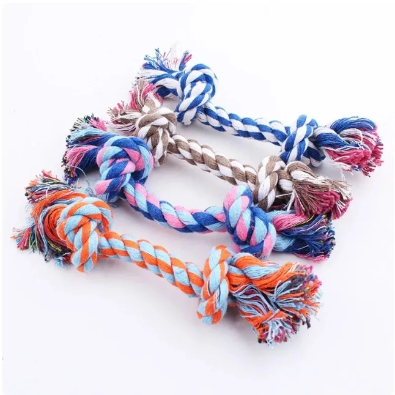 1PC Dog Rope Chew ToyPet Molar Bite-ResistantRope Knot OutdoorTraining Playing Puppy DogRelieving Stuffy Toy PetSupplies