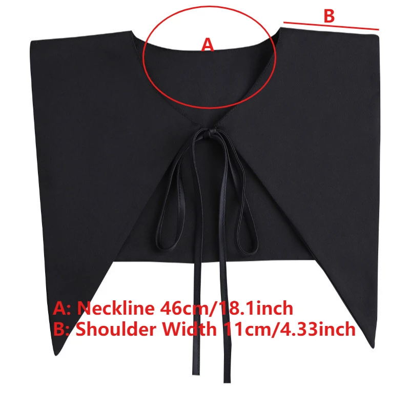البحرية نمط كبير وأشار وهمية طوق التلبيب أسود أبيض شال صغير برقبة المرأة الزخرفية انفصال انفصال كاذبة طوق #6
