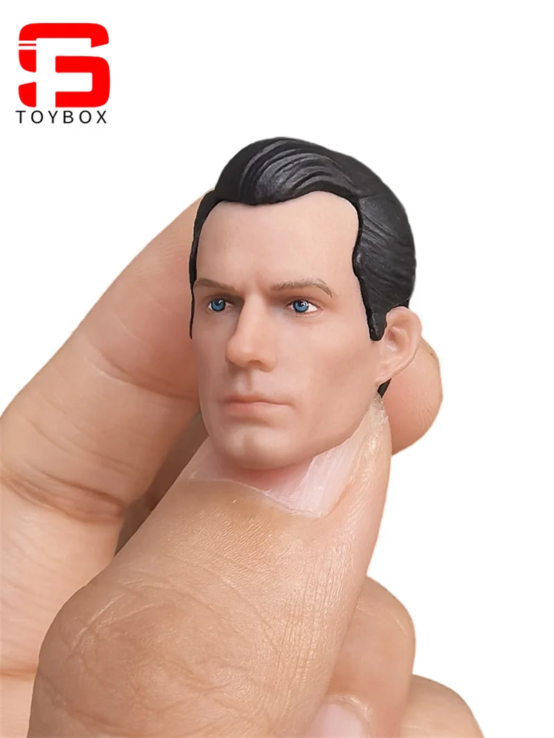 Model głowy Henry'ego Cavilla w skali 1/12, rzeźbiony, pasuje do 6-calowych figurek żołnierzy, lalek.