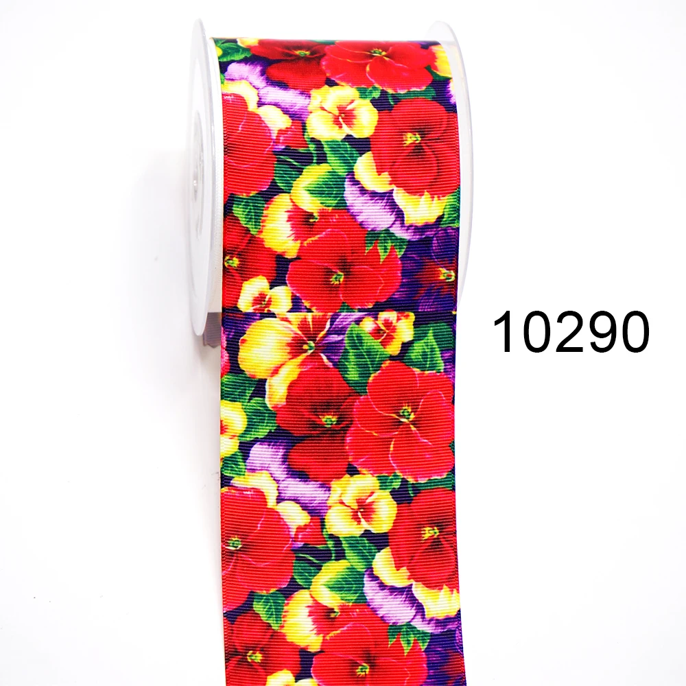 DIY Cartoon Flower Printed Grosgrain Ribbon For Craft Supplies Sewing Accessories 5 Yards. 10050