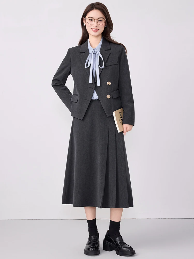 Cherry Blossom Color Women's Suit Jacket Spring Autumn New Style Interview Formal Office Commute Teacher Outfit Small Size