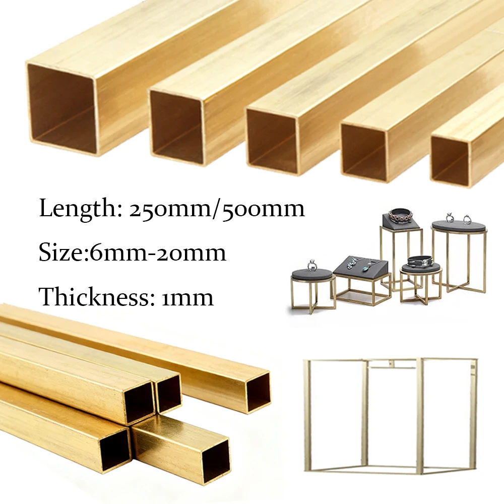 1 قطعة أنبوب مربع النحاس قطر جوفاء 6-20 مللي متر x 250/500 مللي متر DIY بها بنفسك الحرفية نموذج صنع لوازم الأجهزة
