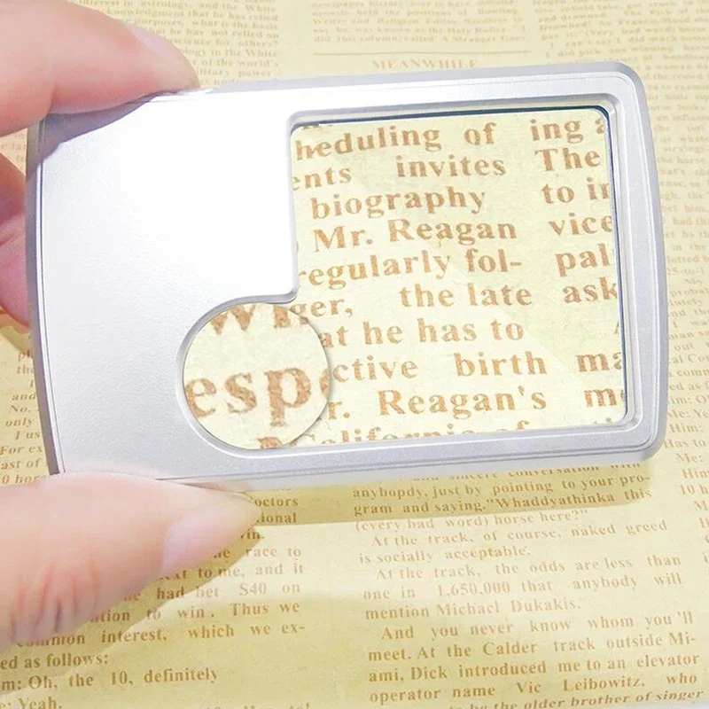 

3X 6X Portable Square Magnifying Glass With LED Lights Handheld Backlit Magnifier For Reading Book Newspaper Lupa Con Luz Led