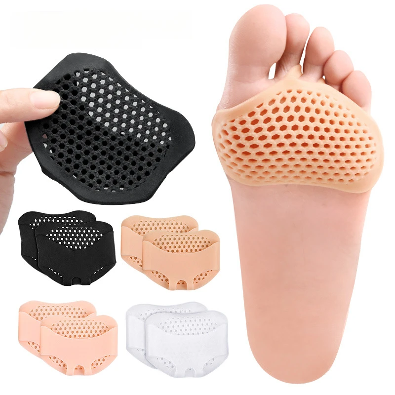 

2Pcs/4Pcs Silicone Forefoot Pads Honeycomb Gel Insoles Women's High Heels Breathable Comfort Footbed Foot Pain Relief Inserts