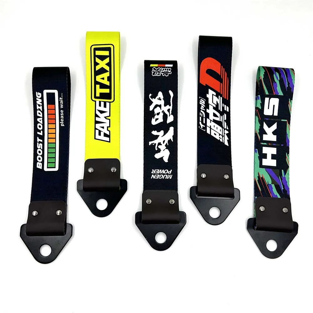 JDM Accessories Tow Hook Tuning Car Tow Strap Belt Tow Rope Ribbon Auto Trailer Rope Bumper Tow Hook For Initial D HKS