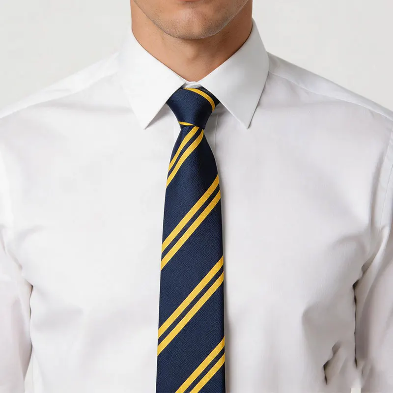 Men's Hand-Tied Narrow Tie 7.5cm (2.95inch) Polyester Yellow Multicolor Diagonal Striped Jacquard Business Commuting Meeting Work Suit Accessories