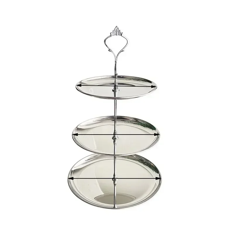 

Stainless Steel Fruit Plate European 3 Layer Snack Rack Cake Display Rack Dessert Plates Party Decoration Kitchen Storage Tray