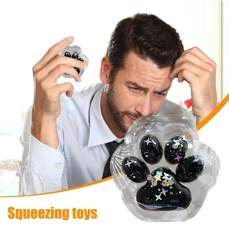 2PCS Zampa di Gatto Pizzico Agitarsi Giocattolo Rimbalzo Lento Alleviare Lo Stress Giocattoli Cubo Trasparente Blingbling Spremere Giocattolo Regalo Per I Bambini