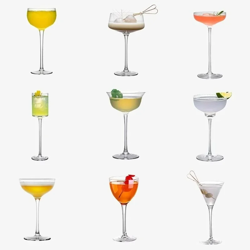 Copas de cóctel japonesas hechas a mano, copa fina de copa de vino, copa de cóctel transparente, tazas de cristal de Bar Martini Margaret