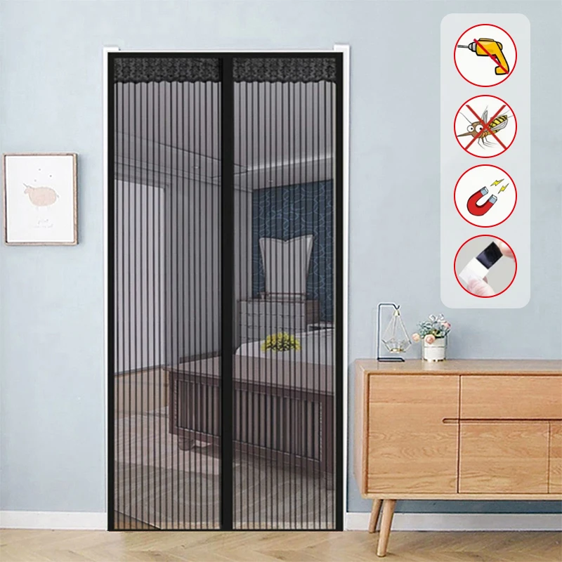 1 Stück Anti-Mücken-Netz, automatisch schließendes magnetisches Moskitonetz, unsichtbares Türnetz, Anti-Insekten-Fliegenvorhang für Zuhause