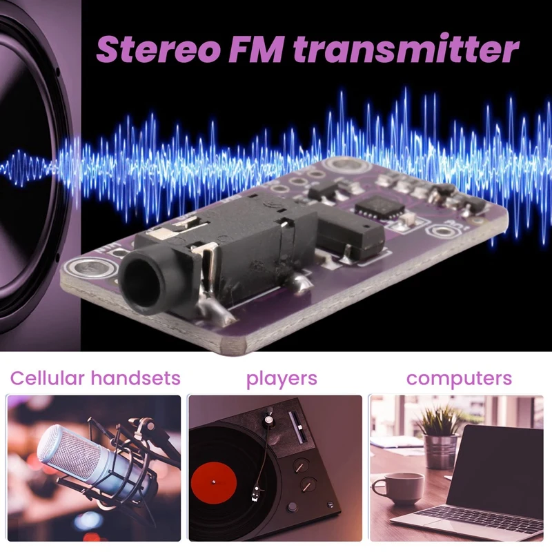 SI4713 Stereo FM Transmitter (76-108 MHZ) Radio Module,For Speakers ,Microphone, MP3 Players, Radios