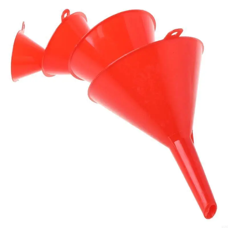 4 قطعة مجموعة قمع بلاستيكية لسيارة زيت الغاز والسوائل السيارات المنزل المطبخ وظيفة قمع بلاستيكي هبوط السفينة