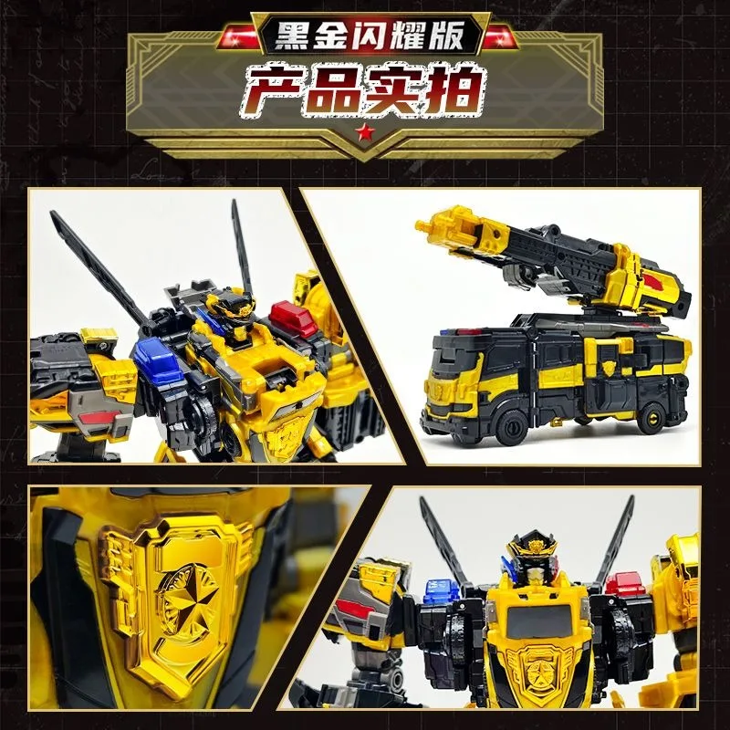 5 in 1 MiniForce Super Poliziotti JUSTICE TITAN Nero Limitato Combina Trasformazione Robot Mini Forza Deformazione Action Figure Giocattoli