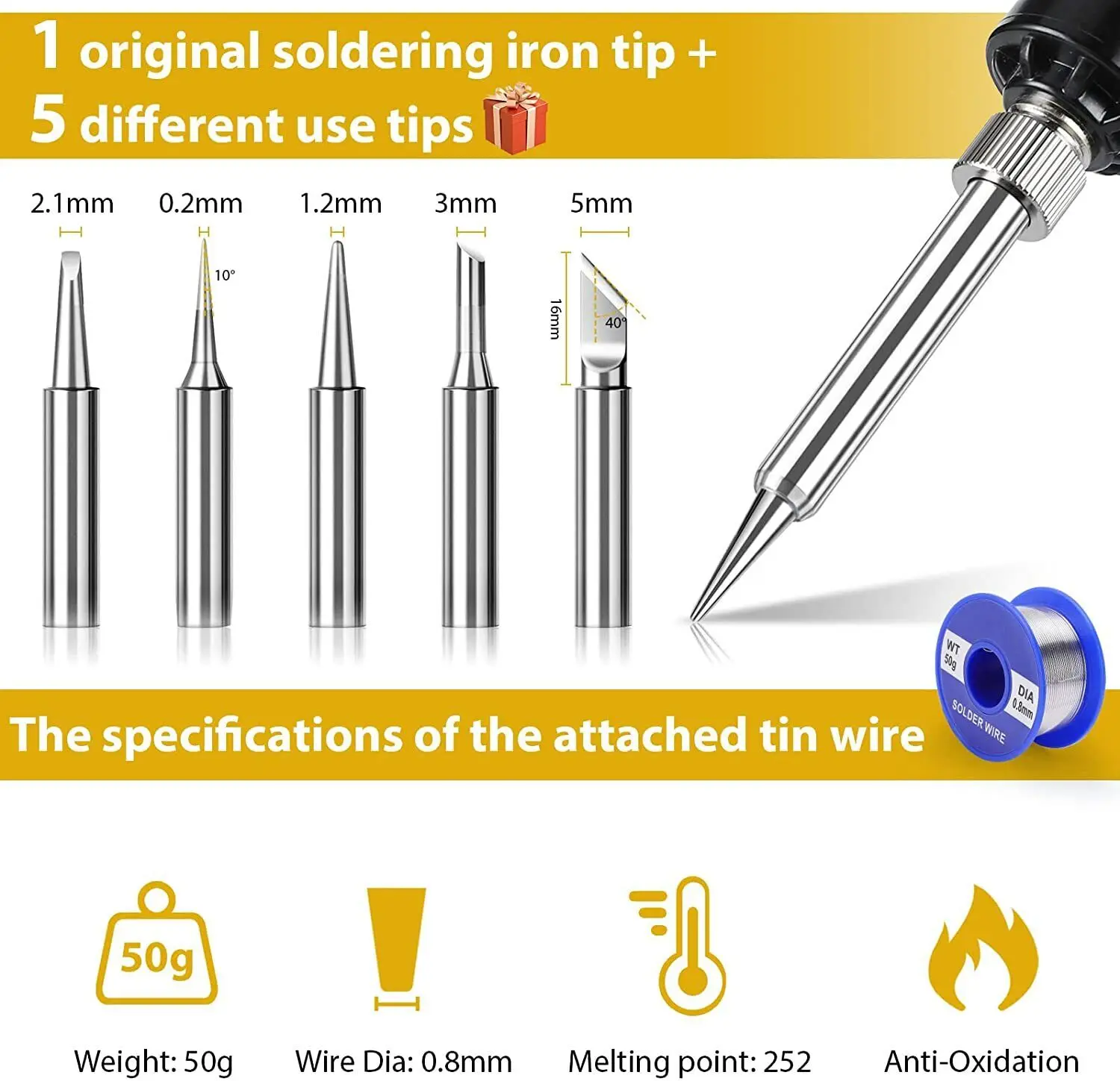 Soldering Iron Electric Gun Adjustable Temperature 80W Welding Solder Wire Kit