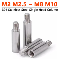 304 Stainless Steel Threaded Pillar M2 M2.5 M3 M4 M5 M6 M8 M10 Male to Female Screw Round PCB Standoff Spacer Single Head Column