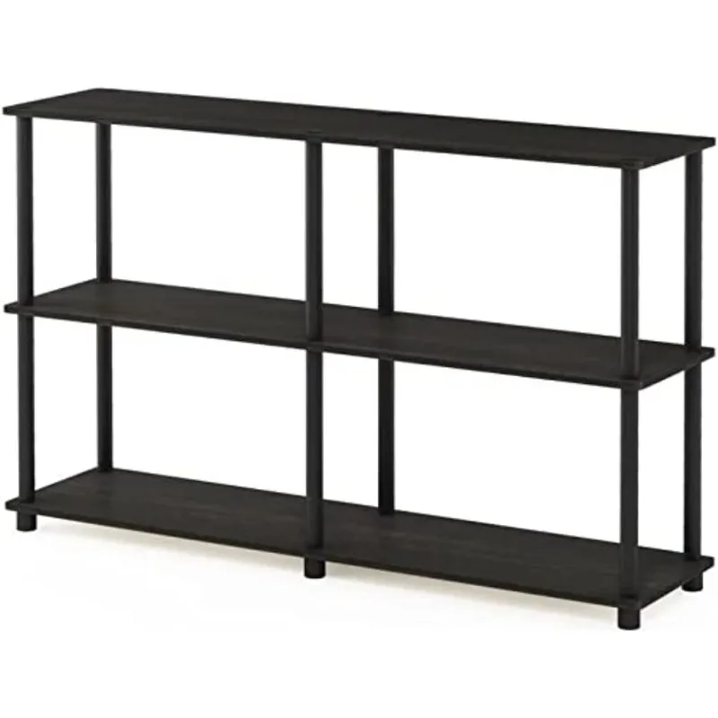 

3-ярусная двухразмерная стойка для хранения, эспрессо/черный, шест 2x2