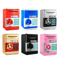 Creative Piggy Bank Automatic Mini Safe Coins Cash Saving Money Box Password Counter Code Key Lock Coin Bank ATM Child Gift